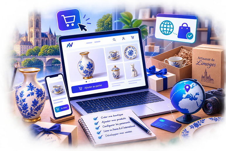 Lancer une boutique en ligne pour vendre son artisanat de Limoges — le guide complet 2026