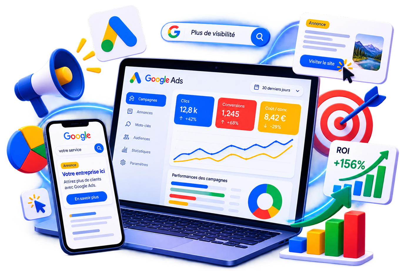 Google Ads à Limoges — des campagnes calibrées pour votre secteur et votre zone